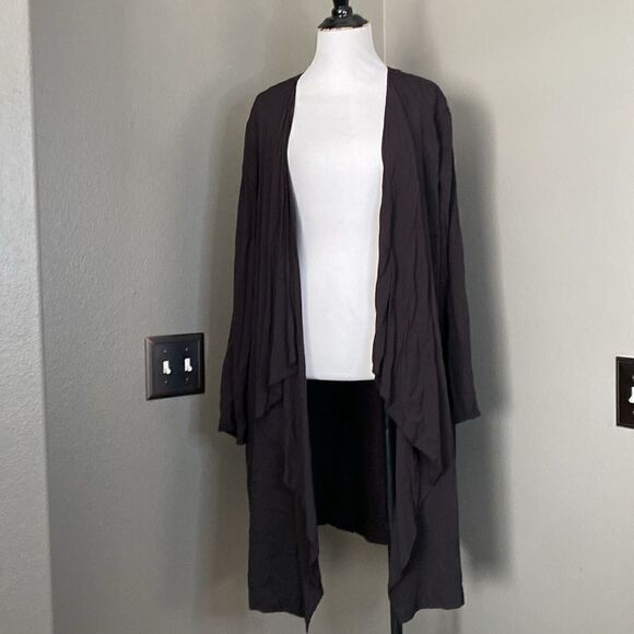 14th & Union Black Layered Front Unstructured Open Front Jacket Cardigan - Picture 12 of 12